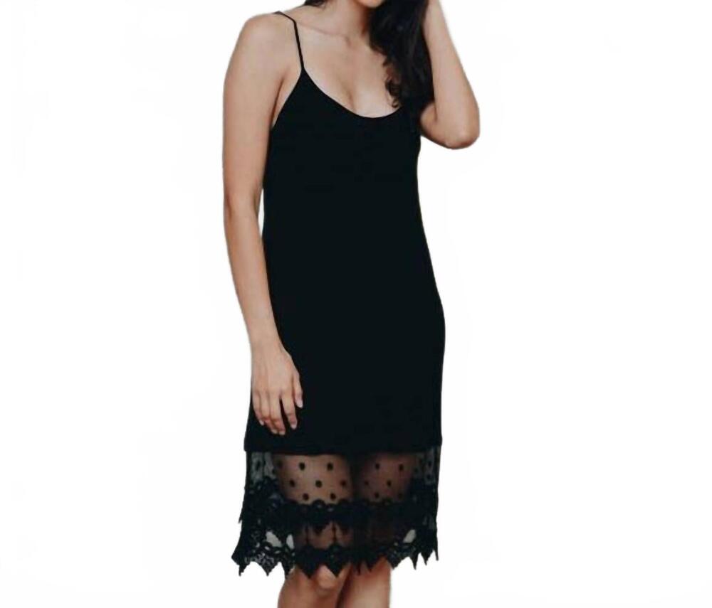 NEW WILLOWS lace slip dress in black